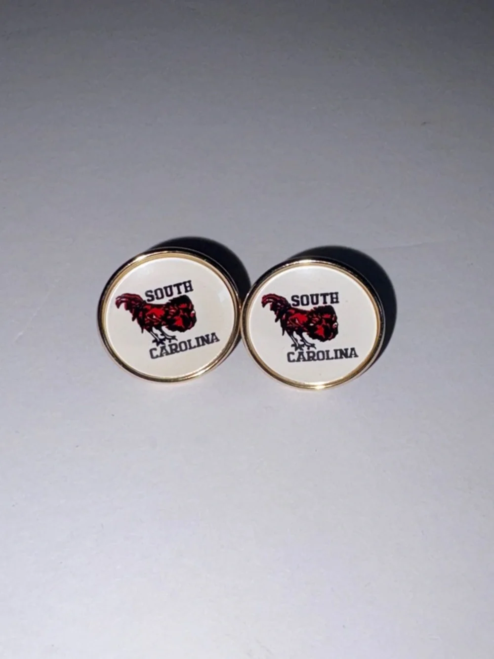South Carolina Gamecock Cuff Links - White and Red